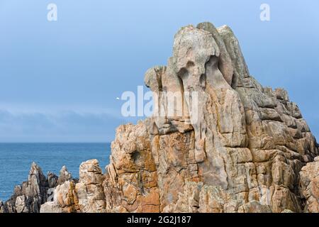 Rochers à la pointe de Créac'h, Île d'Ouessant, France, Bretagne, département du Finistère Banque D'Images