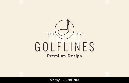 golf bat lignes logo vector icône illustration design Illustration de Vecteur