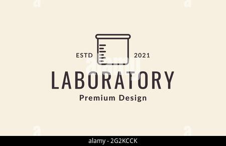 lignes simples verre laboratoire vintage logo vector icône illustration design Illustration de Vecteur