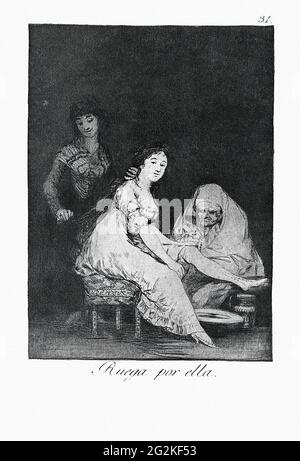 Francisco de Goya - elle lui prie 1799 Banque D'Images