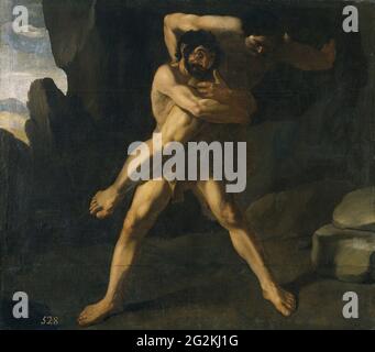 Francisco de Zurbarán - Hercules combattant avec Antaeus Banque D'Images