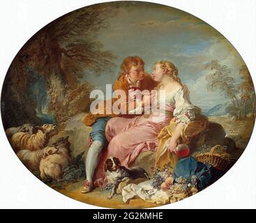 François Boucher - scène pastorale 02 Banque D'Images