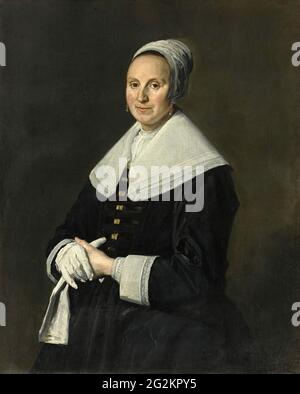 Frans Hals - Portrait d'une femme avec des gants Banque D'Images