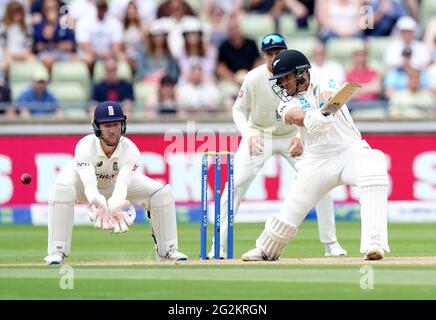 Ross Taylor, Nouvelle-Zélande, chauve-souris, au cours du troisième jour du deuxième test LV= Insurance à Edgbaston, Birmingham. Date de la photo: Samedi 12 juin 2021. Banque D'Images