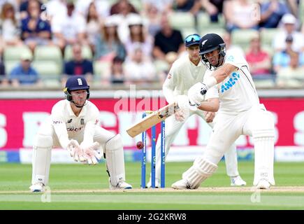 Ross Taylor, Nouvelle-Zélande, chauve-souris, au cours du troisième jour du deuxième test LV= Insurance à Edgbaston, Birmingham. Date de la photo: Samedi 12 juin 2021. Banque D'Images