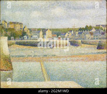 Georges Seurat - Port en Bessin le port extérieur de Low Tide Banque D'Images