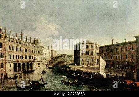 Canal Giovanni Antonio (1697 - 1768) - Canaletto - Grand Canal Rialto C 1740 Banque D'Images