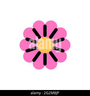 Fleur. Logo Vector en gras Illustration de Vecteur