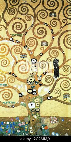 Gustav Klimt - Cartoon pour Frieze Villa Stoclet Bruxelles partie centrale de la vie des arbres 1905 Banque D'Images