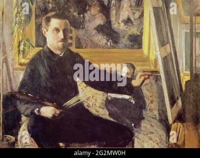 Gustave Caillebotte - Auto-portrait Easel 1879 Banque D'Images