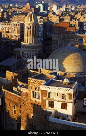 Yémen, Sanaa, Vieille Ville, classé au Patrimoine Mondial de l'Unesco. Banque D'Images