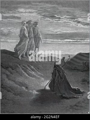 Gustave doré - Abraham Dieu deux anges PNG 1852 Banque D'Images