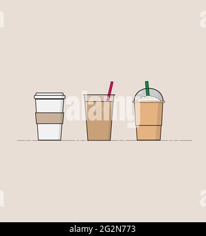 Ensemble de différentes tasses de café Banque D'Images