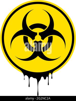 Panneau de danger biologique. Symbole de danger. Effet grunge. Icône Vector Flat Illustration de Vecteur