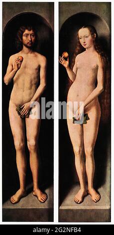 Hans Memling - Adam Eve Banque D'Images
