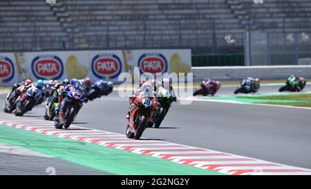 Misano World circuit Marco Simoncelli, Misano Adriatico, Italie. 12 juin 2021. Tours 1 lors de l'UEFA Euro 2020, Groupe A, match de football, World Superbike - SBK - photo Otto Moretti/LM crédit: Live Media Publishing Group/Alay Live News Banque D'Images