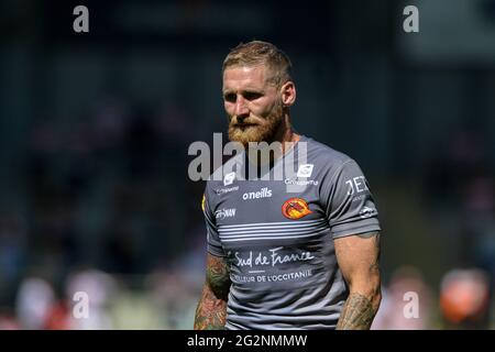 Leigh, Royaume-Uni. 12 juin 2021. Sam Tomkins (29) de Catalans Dragons en action pendant le match à Leigh, Royaume-Uni, le 6/12/2021. (Photo de Simon Whitehead/News Images/Sipa USA) crédit: SIPA USA/Alay Live News Banque D'Images