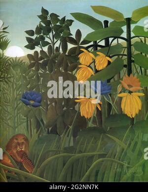 Henri Rousseau alias le Douanier Rousseau - Rouvelier Lion 1907 Banque D'Images