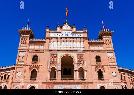 Détail de l'architecture. La plaza de toros de Las Ventas, connue simplement sous le nom de Las Ventas, est la plus grande arène de corrida d'Espagne. Cette saillie arrondie était à motif Banque D'Images