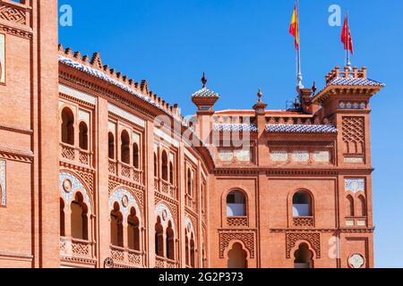 Détail de l'architecture. La plaza de toros de Las Ventas, connue simplement sous le nom de Las Ventas, est la plus grande arène de corrida d'Espagne. Cette saillie arrondie était à motif Banque D'Images