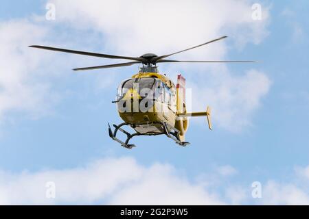 ÖAMTC-Flugrettung Christophorus 2 - le deuxième hélicoptère médical d'urgence en Autriche, qui se lance pour une urgence médicale. Basse-Autriche Banque D'Images