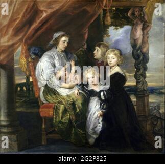 Jacob Jordaens - Deborah Kip épouse de Sir Balthasar Gerbier et ses enfants Banque D'Images