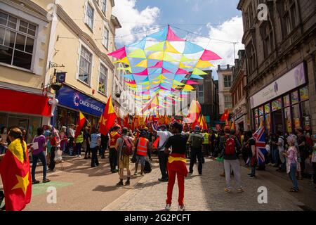 Falmouth Cornwall, Royaume-Uni. 12 juin 2021. Manifestation contre les armes chimiques dans la guerre du Tigré avec le sommet du G7 à Cornwall, l'Éthiopie condamne aussi dans les termes les plus énergiques l'utilisation d'armes chimiques par quiconque n'importe où. Credit: kathleen White/Alamy Live News Banque D'Images