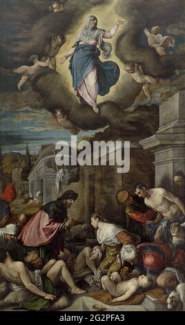 Jacopo Bassano - St Roch visite la peste frappée Banque D'Images