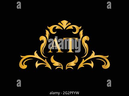 Lettres alphabétiques de luxe À. Alphabet floral doré . Initiales du monogramme parfaitement pour les invitations de mariage, carte de voeux, logo, et autre design. Illustration de Vecteur