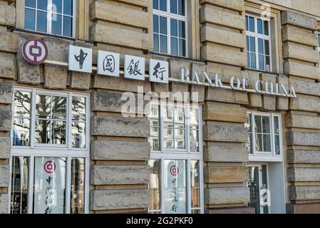 Bank of China Branch à Hambourg - VILLE DE HAMBOURG, ALLEMAGNE - 10 MAI 2021 Banque D'Images
