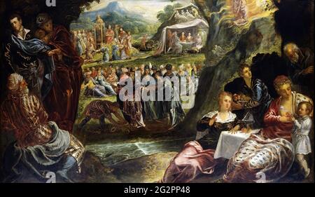 Jacopo Robusti a.k.a Tintoretto - le culte du veau d'or Banque D'Images