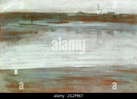 James Abbott McNeill Whistler - Symphonie Grey Early Morning Thames C 1871 Banque D'Images