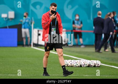 Thomas Meunier de Belgique photographié sur le terrain avant un match de football entre la Russie et les Red Devils de Belgique, le premier match de la scène de groupe (grou Banque D'Images