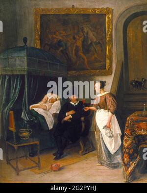 Jan Steen - visite des médecins 01 Banque D'Images