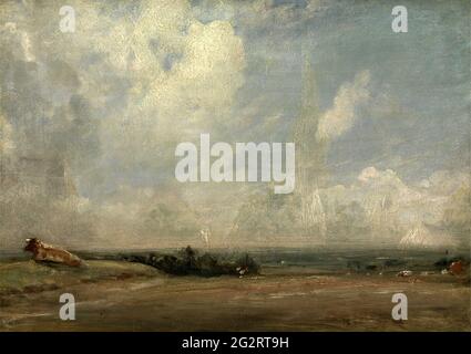 John Constable - une vue de Hampstead Heath Banque D'Images