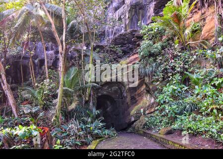 Byera, Saint-Vincent-et-les Grenadines-4 janvier 2020 : le tunnel de la pointe Noire. Banque D'Images