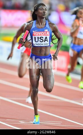 Tori Bowie (États-Unis). Médaille d'or du relais 4x400 - Championnats du monde IAAF - Londres 2017 Banque D'Images