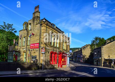 Market Street, Hebden Bridge, Calvaire, West Yorkshire Banque D'Images