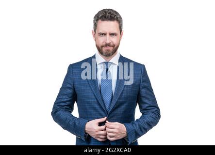 Des vêtements qui font le travail. Homme professionnel en costume. Profession et carrière professionnelles Banque D'Images