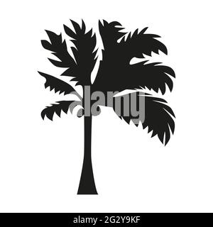 Arbre tropical palm icônes set silhouette noire illustration isolé sur fond blanc Illustration de Vecteur
