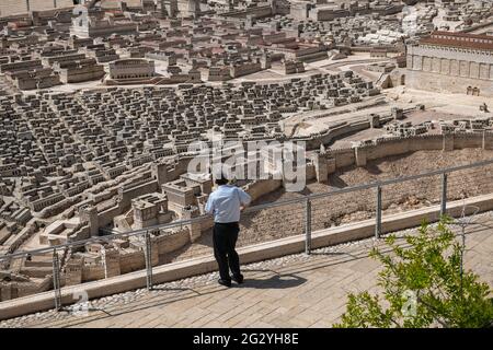 Un modèle de Jérusalem à l'échelle de 1:50, également connu sous le nom de modèle de Jérusalem à la fin de la période du second Temple. Musée d'Israël, Jérusalem. Israël Banque D'Images