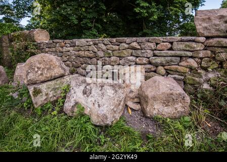 Mur du chantier naval de St Marys long Preston Banque D'Images