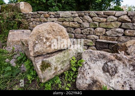 Mur du chantier naval de St Marys long Preston Banque D'Images