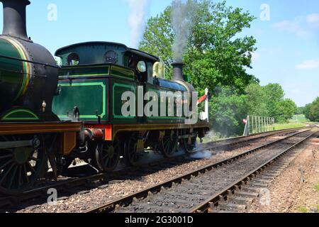 Une locomotive de classe H fonctionnant sur le chemin de fer Bluebel Banque D'Images