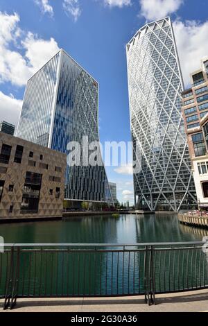 One Bank Street, l'édifice de Terre-Neuve, Mackenzie Walk, Middle Dock, Canary Wharf, Docklands, East London, Royaume-Uni Banque D'Images