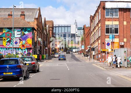 Découvrez une rue à Digbeth, Birmingham, Royaume-Uni Banque D'Images