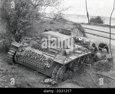 Wehrmacht Heer Panzerkampfwagen III PzKpfw III Panzer III Ausf. F - Armée allemande Panzerkampfwagen / moyenne Tank III Mark / Mk F Banque D'Images