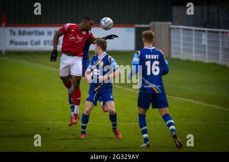 Brackley, Northamptonshire, Angleterre 28 décembre 2020. Vanarama National League North match entre Brackley Town et Gloucester City. Banque D'Images