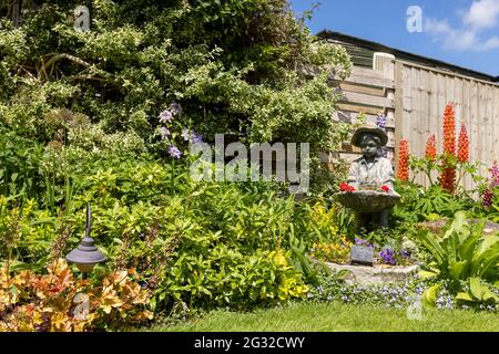 Magnifique jardin de style cottage avec Lupins et Foxgloves colorés ‘Digitalis purpurea’ Banque D'Images