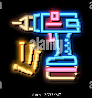 illustration de l'icône de néon de l'équipement de tournevis Illustration de Vecteur